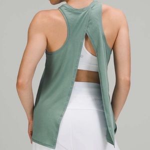 Lululemon All Tied Up Tank in Tidewater Teal, Size 8 Tie Back Top